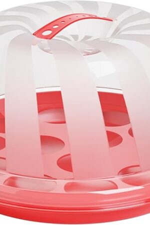 Cake Cupcake Carrier with Lid and Handle | 9" Round Cake Container Holder with Dome Cover | Plastic Pie Carrier Cake Storage Container | Easy Transport for Bunt Cake Keeper Platter Tray