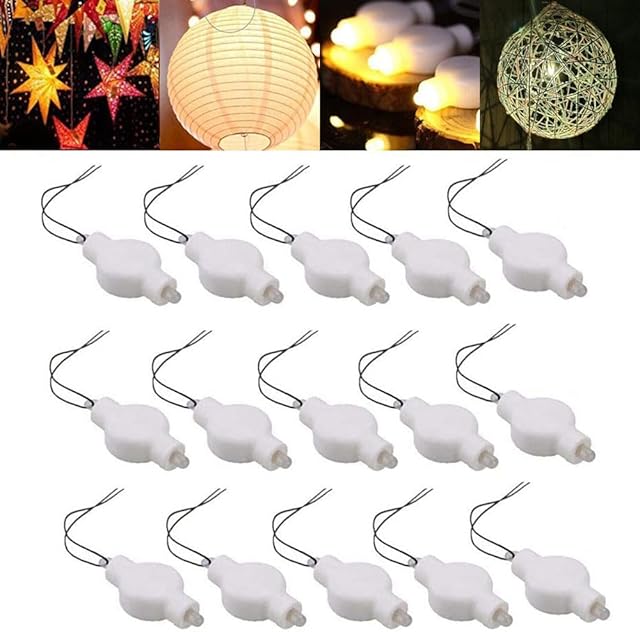 Battery Operated Small LED Lights – 15 Pack LED Balloon Light for Chinese White Paper Lanterns | Mini Battery Powered Led Bulb for Party Craft Floral,Weddings & Festival Decorations (Warm White)