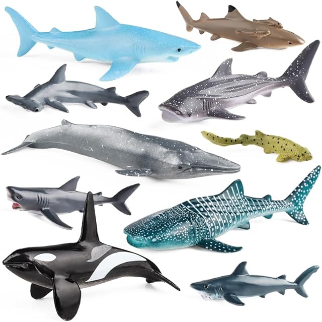 The 12pcs Sea Animal Figures, Realistic Ocean Animal Toys Set with Whale Shark Octpus