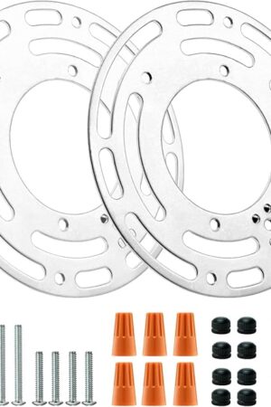 2 Pack Universal Light Fixture Mounting Bracket, 4 Inches Diameter Steel Round Universal Light Crossbar with Screws and Nuts, Mounting Bracket for Mount Wall Light, Close to Ceiling Light