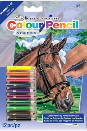 The Royal & Langnickel Mini Colour Pencil By Number Kit: 5x7 Horse