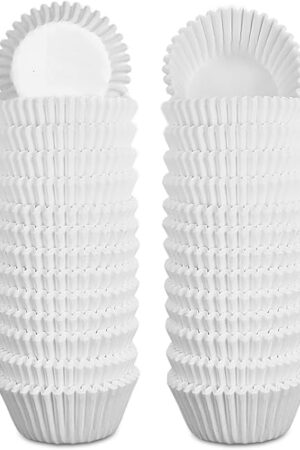 1000 Pcs White Mini Cupcake Liners Small Muffin Liners No Smell Premium Greaseproof Paper Cupcake Wrappers Baking Cups (1.25 Inch Bottom Dia.)