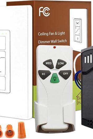 Ceiling Fan Remote Control Kit, Universal Ceiling Fan Remote Control Kit, Fan Remote Control Kit, Ceiling Fan Wall Switch UC9050T UC 9050T, Compatible with Hunter Hampton Bay Harbor Breeze
