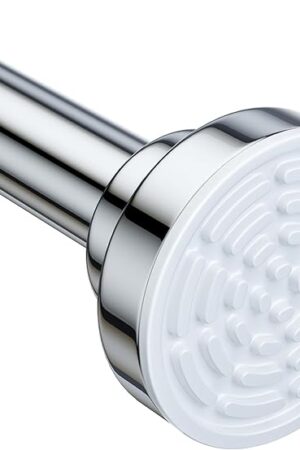 Ausemku Shower Curtain Rod Tension - 26-76 Inch Never Rust Non-Slip Spring Tension Curtain Rod No Drilling Stainless Steel Curtain Rod Use Bathroom Kitchen（Silver）
