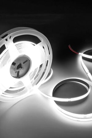 COB LED Strip Lights Daylight White 6000K,16.4ft 12V High CRI 95Ra+ Super Bright,Flexible Tape Lights for Bedroom,Mirror,Kitchen Cabinet, Living Room(Power Supply Not Included)