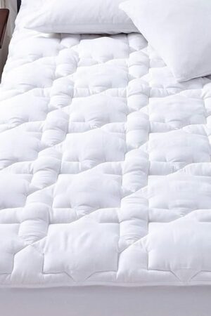 Cozylux Twin XL Cotton Mattress Pad Deep Pocket Quilted Mattress Cover Extra Long for College Dorm PillowTop Mattress Protector Up to 20", Fitted Sheet Mattress Cover, 39x80 inches, White