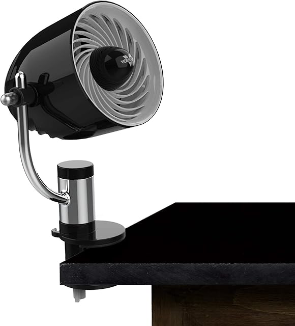 Vornado Pivot Clip Personal Air Circulator Fan with Multi-Surface Clip, Quiet Portable Fan for Office or Bedroom, 3 Speeds, Black
