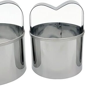 3-Piece Round Cookie Cutters Set with Handle - 2, 2.5, and 3 Inch Sizes, 0.4mm Thickness, Beautiful Design - Perfect Biscuit Cutter for Baking