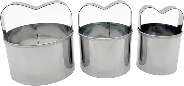 3-Piece Round Cookie Cutters Set with Handle - 2, 2.5, and 3 Inch Sizes, 0.4mm Thickness, Beautiful Design - Perfect Biscuit Cutter for Baking