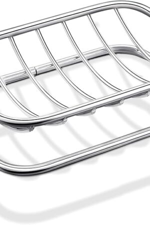 Bar Soap Dish Stainless Steel Shower Soap Holder Rust Proof Metal Soap Holder Self Draining Soap Sponge Holder Shelf Tray for Shower Bathroom Kitchen Sink
