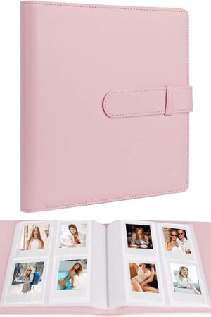 256 Pockets Photo Album for Fujifilm Instax Mini LiPlay 12 11 9 8 40 Evo 7S Instant Camera/Mini Link Printer, Polaroid Snap Touch PIC-300 Z2300 Mint Zip Instant Camera Printer(Baby Pink)