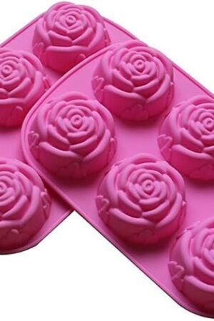 BargainRollBack OTHER MODL 2 Pack of X Large Rose Flower Ice Cube Chocolate Soap Tray Mold Silicone Party Maker (Ships from USA), Pink