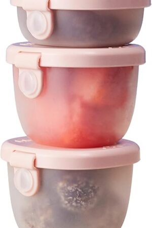 b.box Snack Tubs (3-pack): Snack Cups for Bento Box & Lunch Box. Leak Proof Snack Containers for Kids, 4 oz & 2 oz sizes. Dishwasher & Microwave Safe (berry)