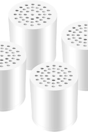 4 Pack 20 Stage Shower Filter Universal Replacement Cartridge Hard Water Purifier Removes Chlorine, Heavy Metals, Iron, Other Sediments, Water Softener with High Output