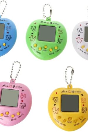The Retro Handheld Game Machine Electronic Nostalgic Virtual Digital Pet with Keychain Game Keyring for Kids Random Delivery