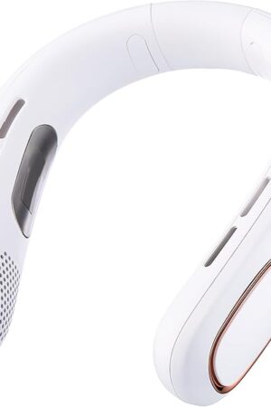 Bladeless Neck Fan with LED Display, 5 Speeds & 5000mAh Battery - Lightweight Hands-Free Cooling for Travel, Outdoor & Indoor Use - Ideal for Men & Women