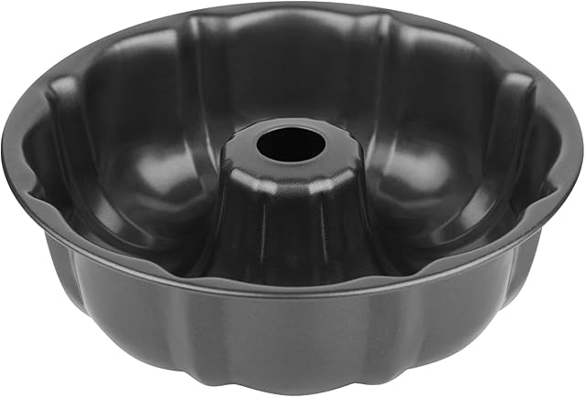 9.5" Non-stick Cake Pan, Heavy Duty Carbon Steel Fluted Tube Round Baking Pan,Buntz Pound Cake Pan Mold,Tube Bakeware,Baking Mold for Jello,Gelatin,Chocoflan,Flan
