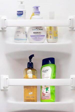 Adjustable RV Shower Corner Storage Bar- Durable Aluminum RV Corner Caddy for Shower Organization- Perfect for Travel Trailer, Camper Inside Storage and Organization- 2 Packs