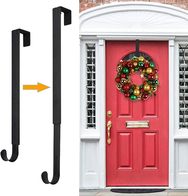 Black Wreath Hanger for Front Door