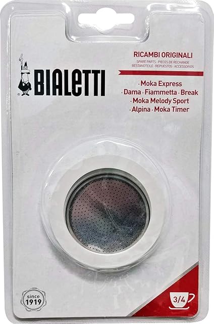 Bialetti Replacement Gasket and Filter For 3 Cup Stovetop Espresso Coffee Makers