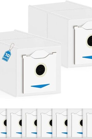 10 Pack N30 Dust Bags Compatible with ECOVACS DEEBOT N30 Omni/N30Pro Omni Robot Vacuum Cleaner, 4 Layers Effective Filtration