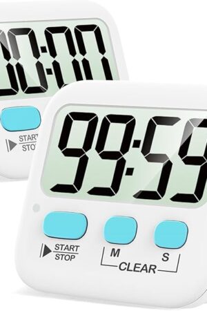 Antonki 2 Pack Digital Timer for Kids, Magnetic Countdown Kitchen Timers for Cooking, Egg, Classroom, Teacher, Exercise, Study, Oven - Battery Included