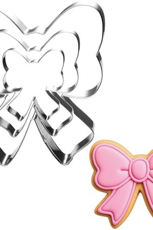 Bow Cookie Cutter Set-Size 3.78" 3.0" 2.2"-3 Pieces-Dishwasher Safe - Metal Cookie Cutter for Baking - Perfect for Baby Shower, Birthday, Wedding, and Holiday Cookies