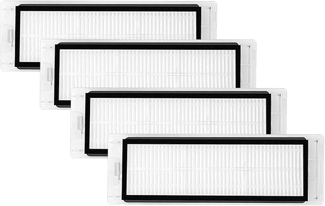 4 Pack Replacement Filter for Roborock S6 MaxV, S6, S6 Pure, S5, S5 Max, S4 Max, S4, E2, E3, E4, E5, E20 E25 E35 S50 S65 Robot Vacuum Parts