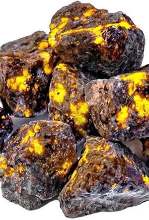 1" Natural Raw Rough Flame Yooperlite Stone Crystals Bulk for Healing Tumbling Fountain Rocks Decor 0.45lb(200g)