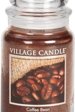 Village Candle Coffee Bean Glass Jar Scented Candle, Large, 21.25 oz, Brown