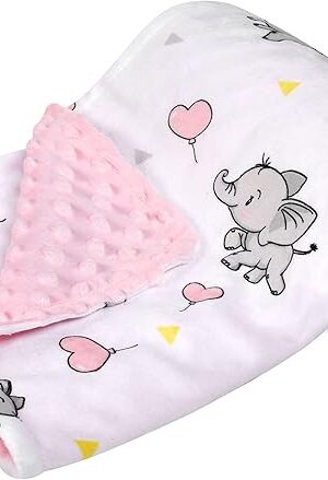 DaysU Baby Blankets for Girls with Soothing Raised Dots Print Animal Pattern
