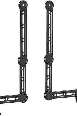 WALI Universal Soundbar Mount Under TV or Above TV, Compatible with Samsung, Sony, Vizio, Bose, LG, Roku, Fits Most 23-90 Inch TV Top Shelf, Sound Bar Mounts Under TV Shelf, Supports 33 lbs (SBR206)