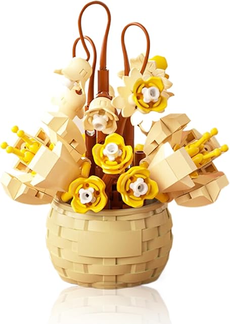 The Mini Flowers Building Block Set,Flower Blocks Toys,Plants and Succulent Toys,Building Block Flowerpot,Botanical Collection Birthday Gift for Girls Boys Adults Kids Ages 6+ (Wind Chime 162Pcs)