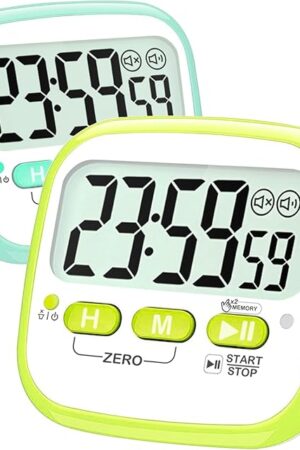 Antonki 2 Pack Classroom Timers for Kids Teachers, Magnetic Countdown Digital Kitchen Timer for Cooking, Study, Exercise, Games, Time Mangement - Loud/Silent Mode - Battery Included