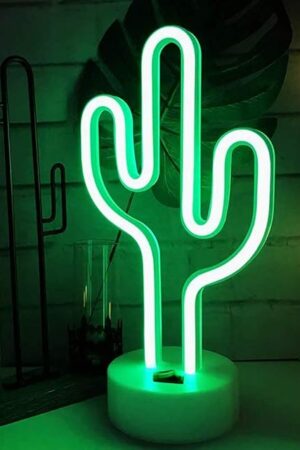 BAILEY Green Cactus Neon Signs Night Lights