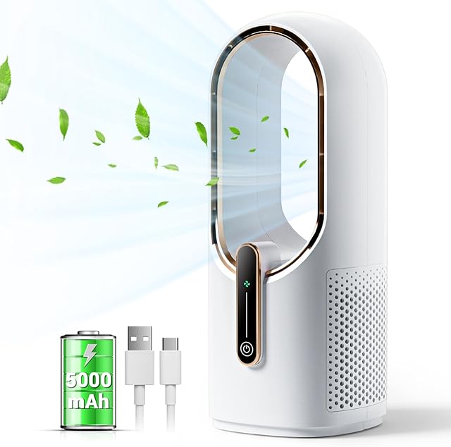 Bladeless Desk Fan 11.8 Inch Desk Fan