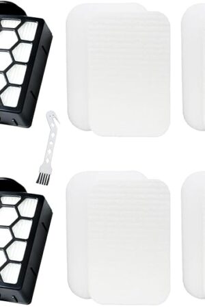 ZU102 Filter Replacement for Shark ZU102 Stratos Ultralight Corded Stick Vacuum 2 Filters+4 Foam Felt Filters