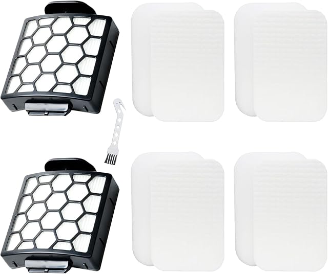 ZU102 Filter Replacement for Shark ZU102 Stratos Ultralight Corded Stick Vacuum 2 Filters+4 Foam Felt Filters