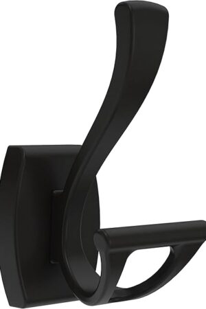 Delta Dansant Wall Mounted 2-Prong Towel Hooks Matte Black DAN35-MB