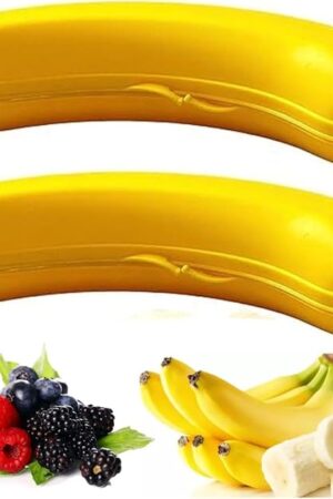 Banana Keeper On The Go Outdoor Travel Case BPA-Free Fruit Protector Portable Banana Holder Cute Carrier Storage Box 2 Pack Yellow (Banana Keeper)
