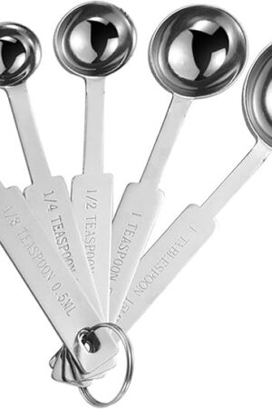 5PCS OstWony Measuring Spoons Set, Includes 1/8 tsp, 1/4 tsp, 1/2 tsp, 1 tsp, 1 tbsp, Food Grade Stainless Steel measuring cups, Tablespoon and Teaspoon for Measure