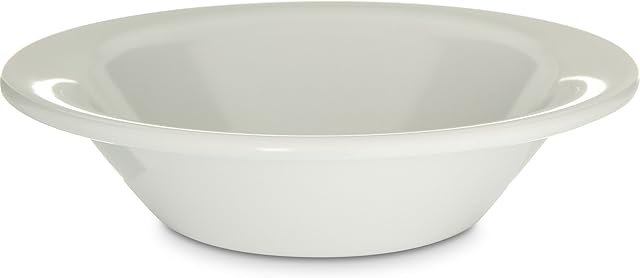 Carlisle FoodService Products Kingline Reusable Plastic Bowl Fruit Bowl for Home and Restaurant, Melamine, 5 Ounces, White