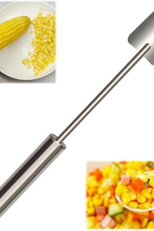 Corn Cob Stripper，2025 NEW Long Handle Stainless Steel Corn Stripping Tool，Corn on the Cob Remover, Fast and Safe, Suitable for Home Kitchens, Restaurant Chefs, Outdoor Dining Enthusiasts