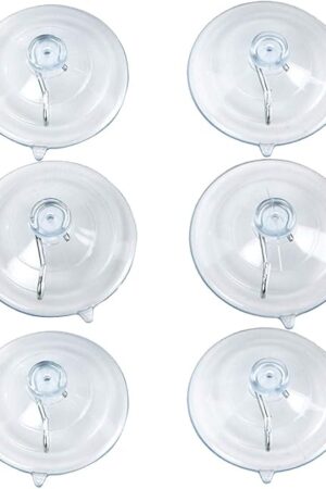 BEADNOVA Suction Cup Hooks 2.5 Inches Suction Cup Hook for Window Glass Wall (6 Packs)