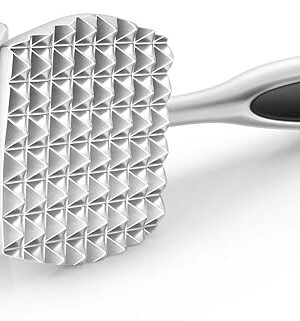 Aliglow Meat Tenderizer Hammer Tool Pounder For Tenderizing Steak Beef Poultry, Heavy Duty Dual-Sided Mallet with Soft Grip Handle - Multifunctional Kitchen Beater for Chicken,Fish, Baking