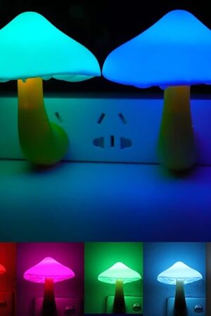 AUSAYE 2Pack LED Night Light 7-Color Changing Cute Mushroom Light