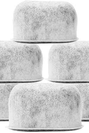 6-Pack Replacement Charcoal Water Filters Compatible with Breville BWF100 and Keurig Brewers - Premium Activated Charcoal Filters For All Breville Coffee Makers and Keurig 2.0 & 1.0 Machines