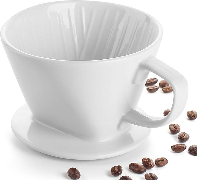 DOWAN Pour Over Coffee Maker Pour Over Coffee Dripper Single Cups Porcelain