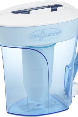 ZeroWater 10-Cup Ready-Pour 5-Stage Water Filter Pitcher 0 TDS for Improved Tap Water Taste - IAPMO Certified to Reduce Lead, Chromium, and PFOA/PFOS