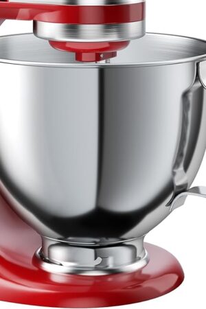 5 QT Food-Grade Stainless Steel Mixer Bowl Compatible With KITCHENAID TILT-HEAD STAND MIXERS 4.5-5 Quart, with Anti-slip handle & Prominent Clasp, Stainless Steel Polished
